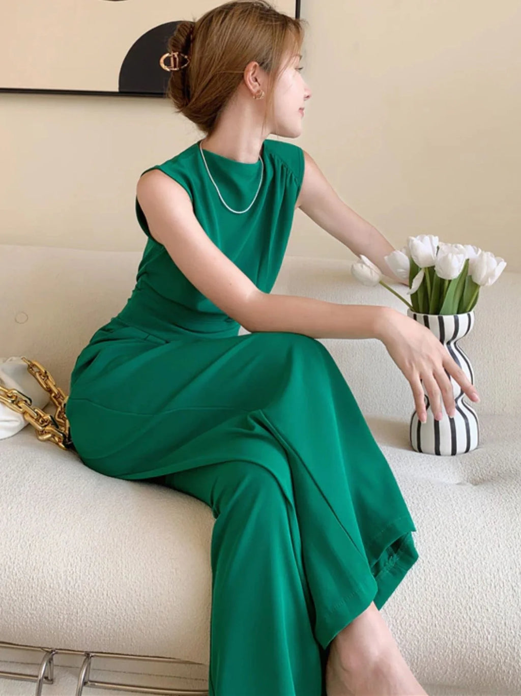 Macacão Polinésia com Amarração e Bolsos Laterais