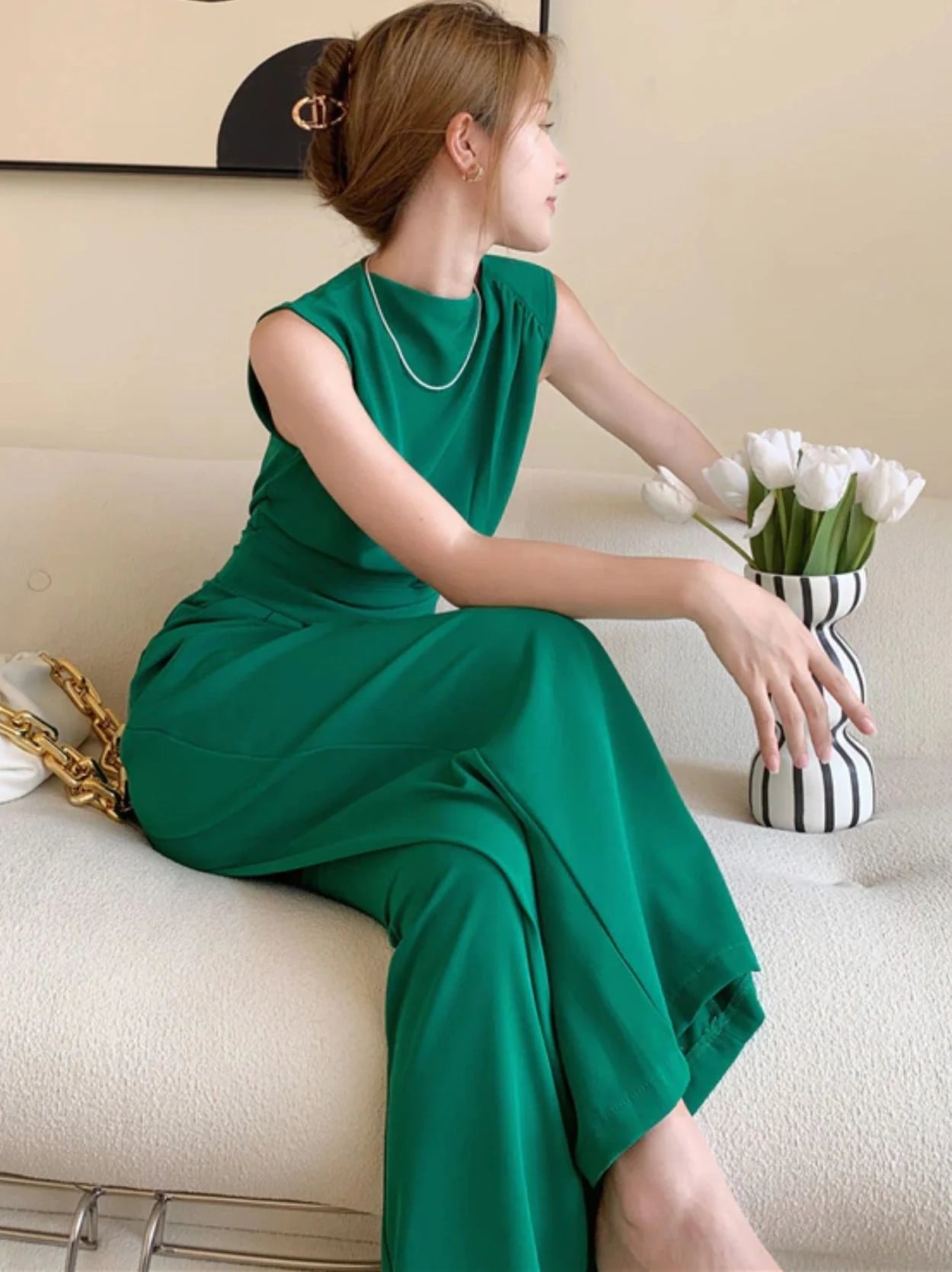 Macacão Polinésia com Amarração e Bolsos Laterais